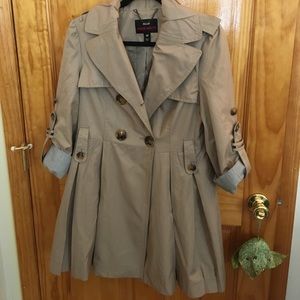 Adorable Miss Sixty 3/4 Sleeve Belted Trench Coat, size medium